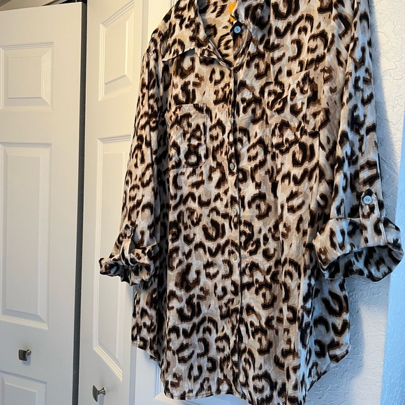 Ruby Rd. Leopard Print Button Down Shirt - Picture 9 of 9